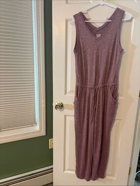 Girls' Mauve Sleeveless One-Piece Jumpsuit